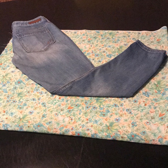 Blue denim low rise express jeans